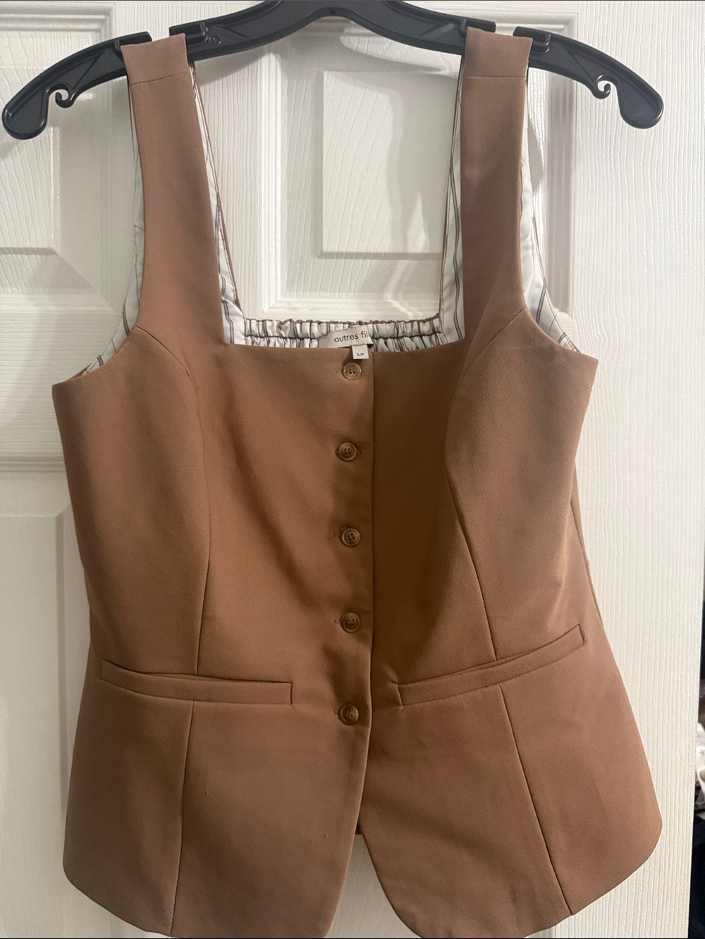 Brown Tailored Button Front Vest